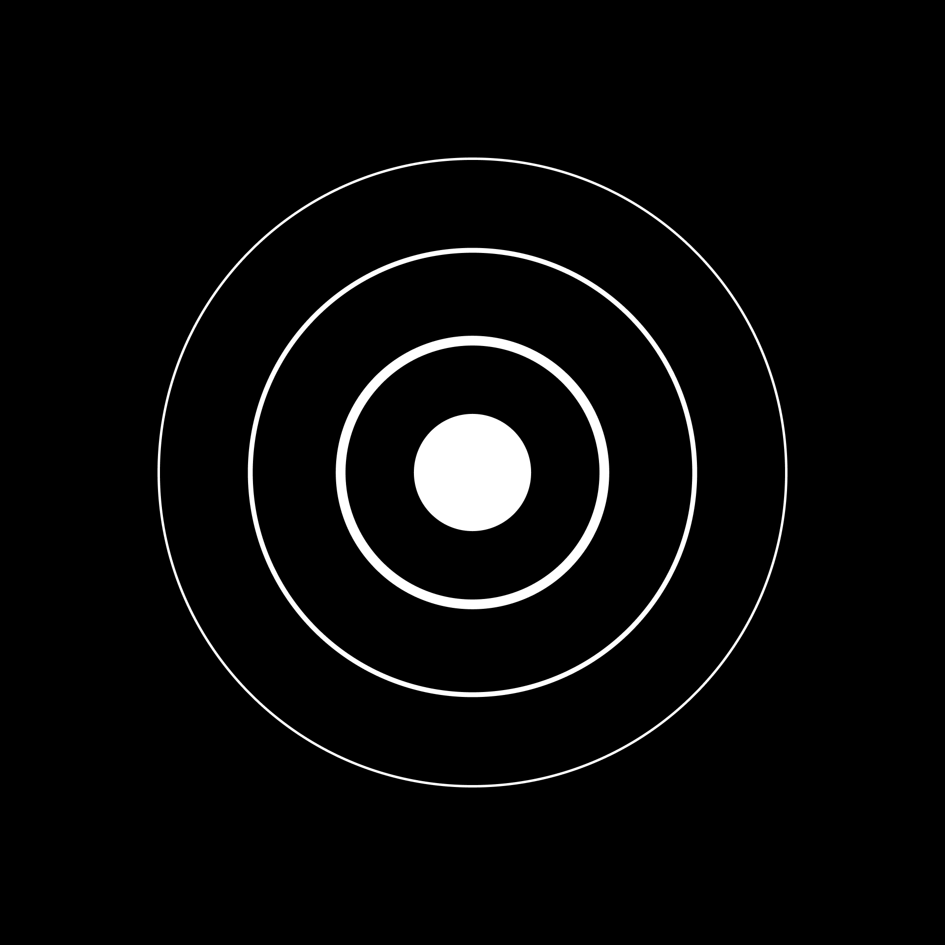 Aélio icon, white on black