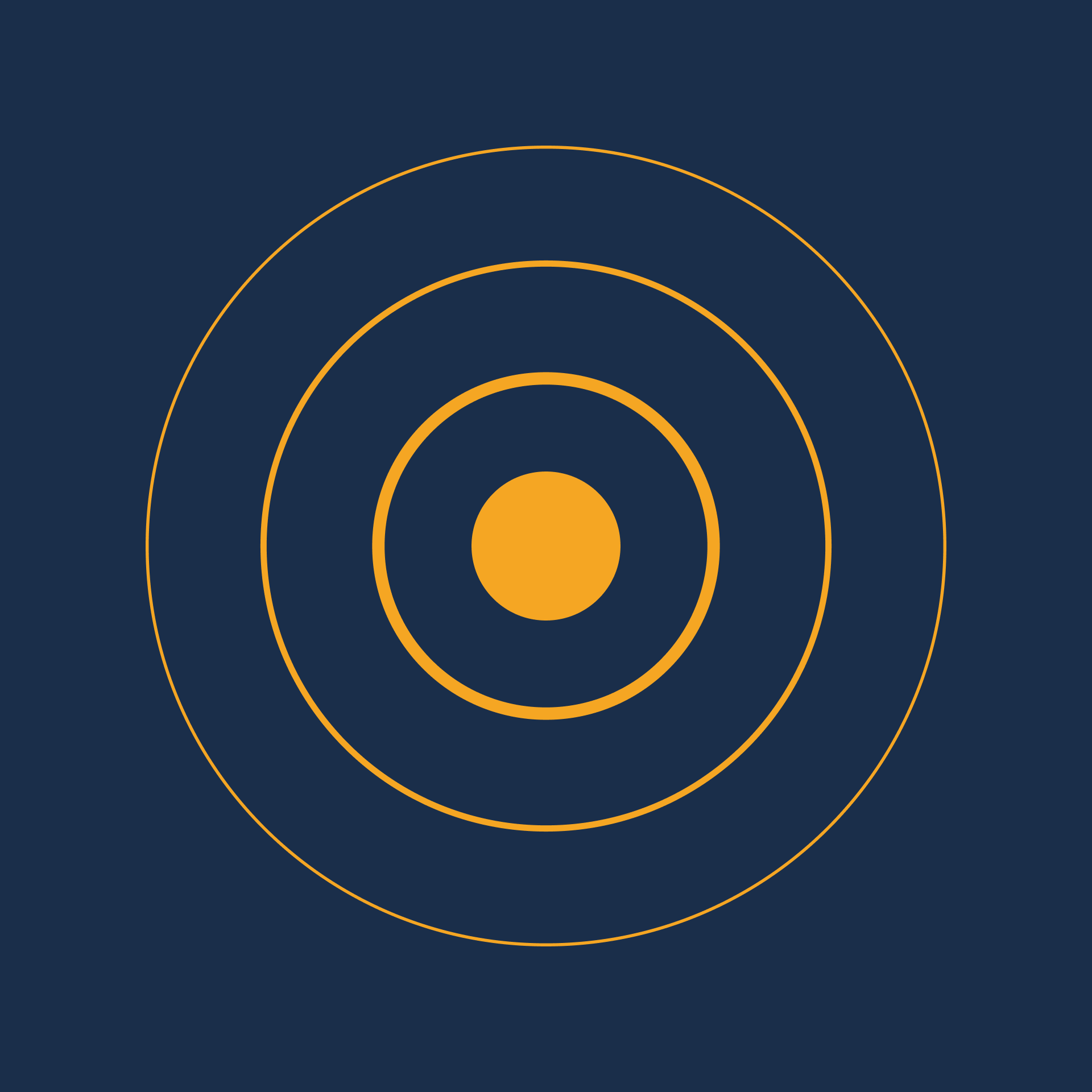 Aélio icon, orange on navy